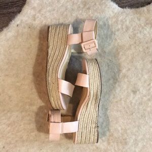 SOLE society pink flat wedges